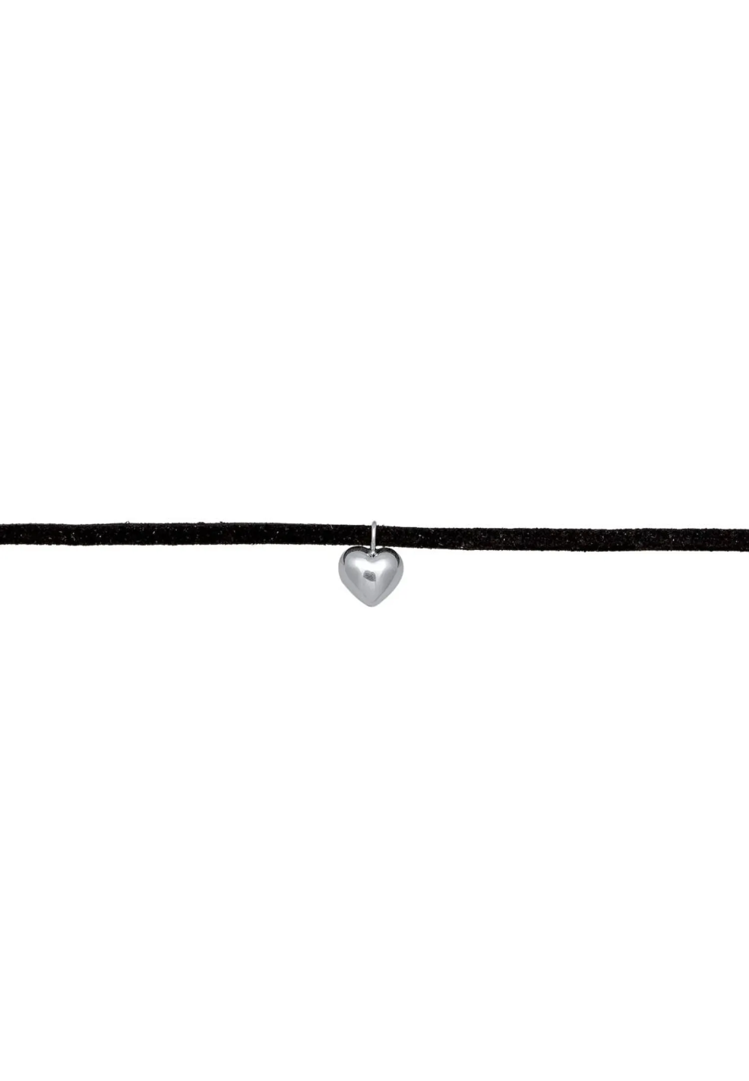 Elli Dames Choker Hart Hanger Velours Look In 925 Sterling Zilver