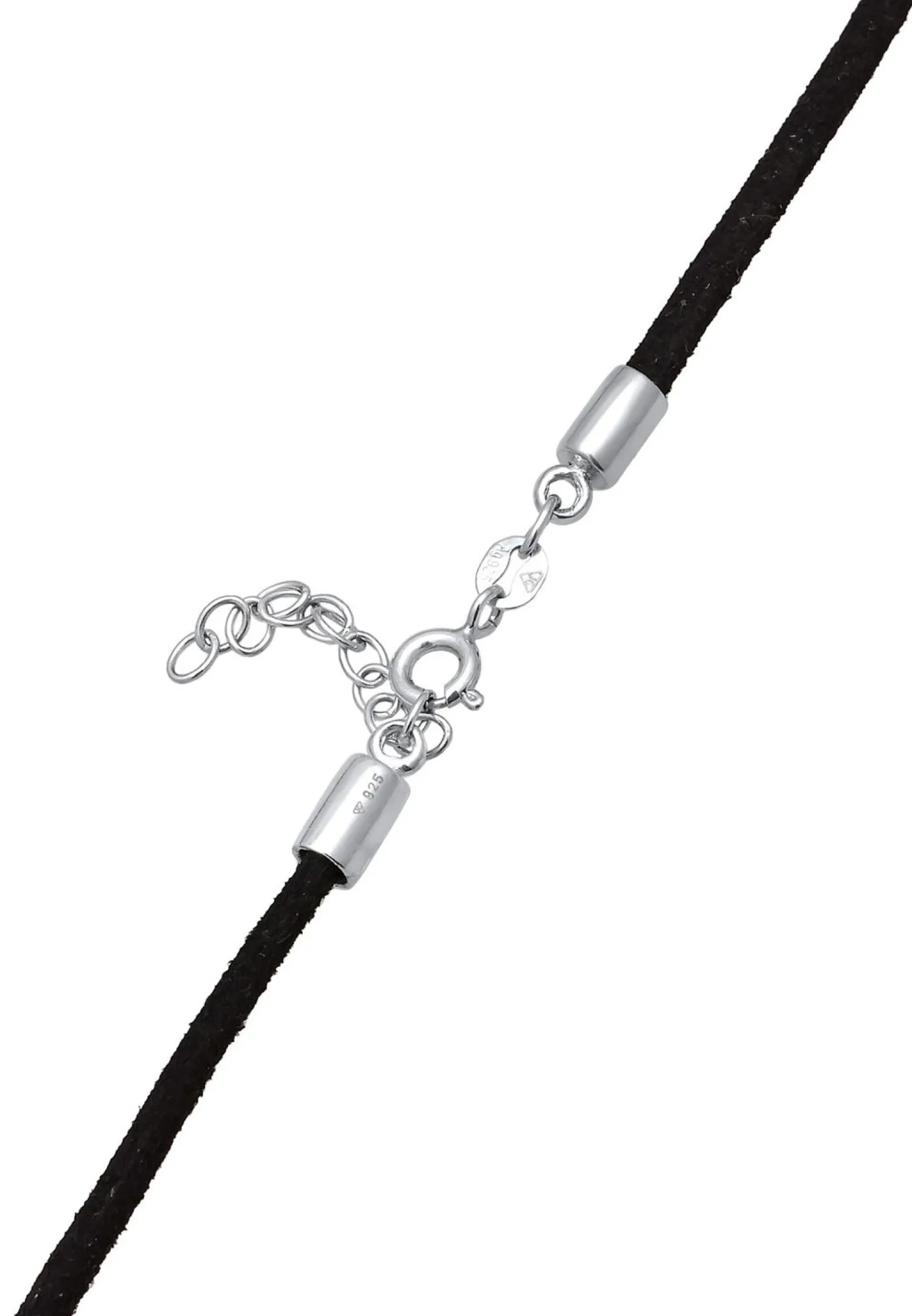 Elli Dames Choker Hart Hanger Velours Look In 925 Sterling Zilver