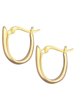 Elli Dames Creools Ovaal Chunky Clip-Sluiting In 925 Sterling Zilver