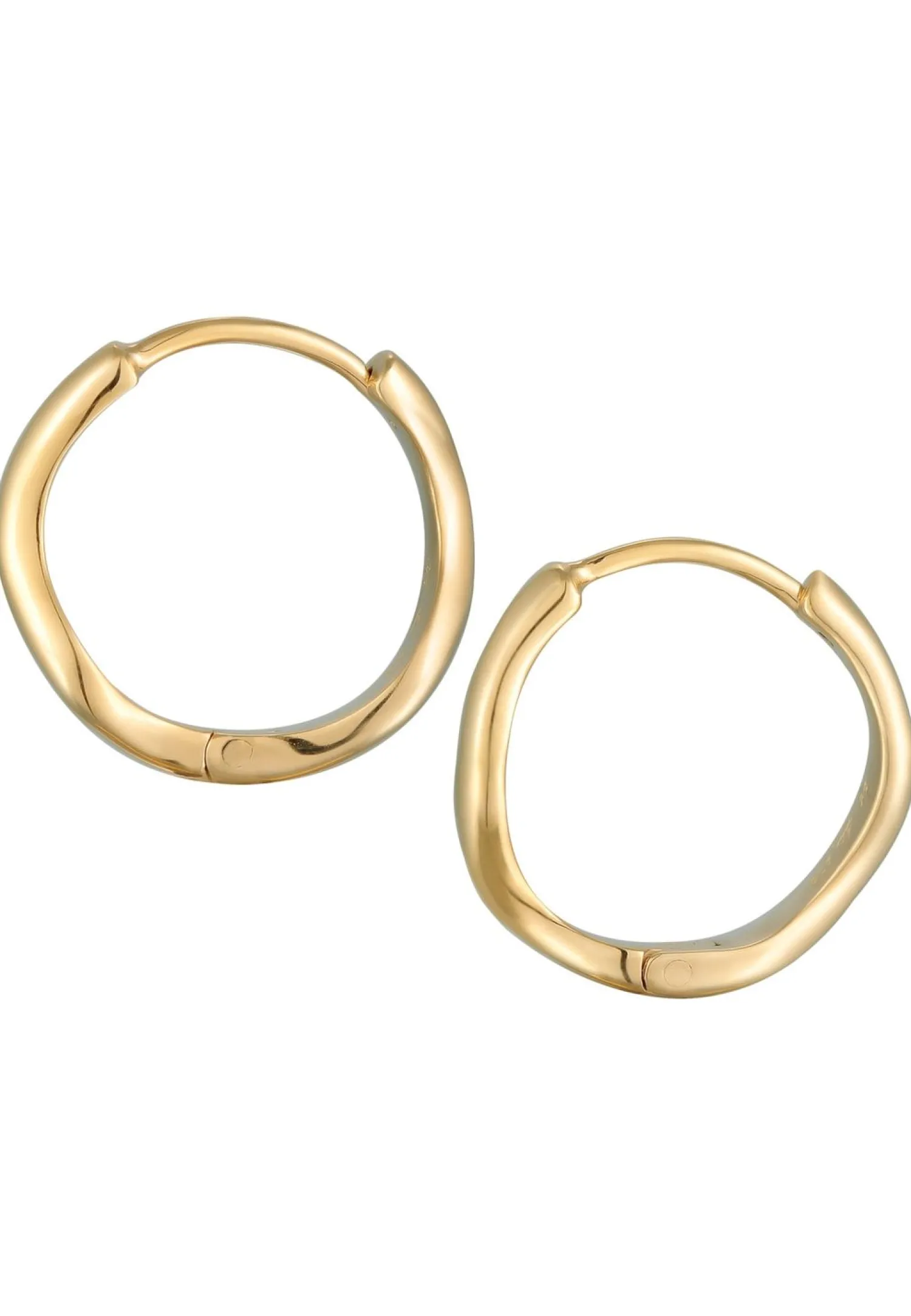 Elli Dames Creools Wave Design In 925 Sterling Zilver Verguld