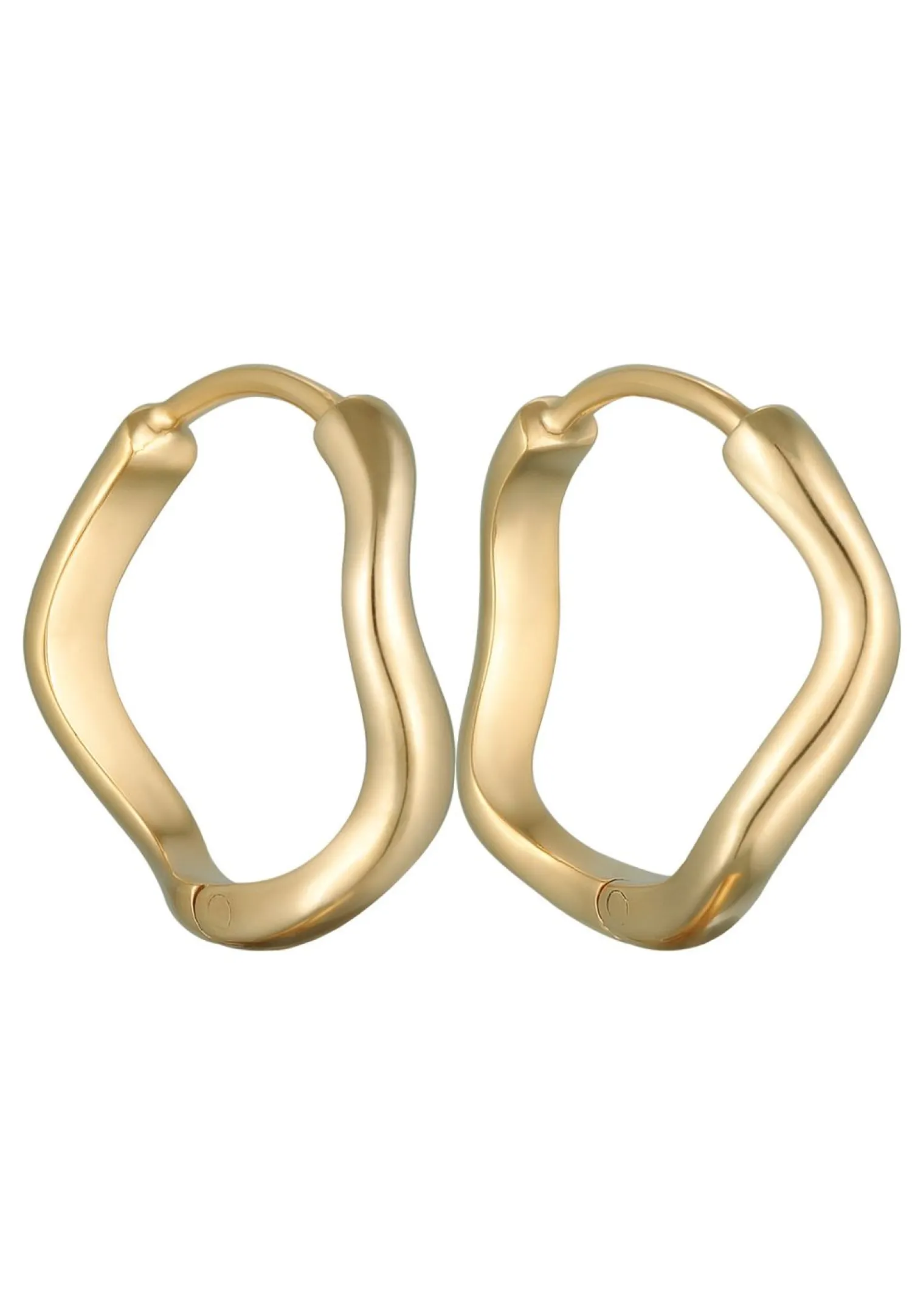 Elli Dames Creools Wave Design In 925 Sterling Zilver Verguld