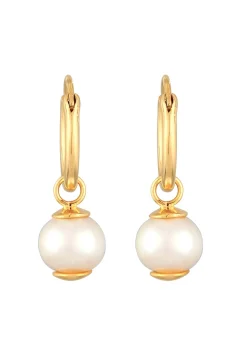 Elli Dames Creoolse Hanger Elegant Met Zoetwater Gekweekte Parels In 925 Sterling Zilver Verguld