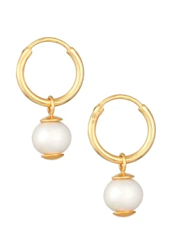Elli Dames Creoolse Hanger Elegant Met Zoetwater Gekweekte Parels In 925 Sterling Zilver Verguld