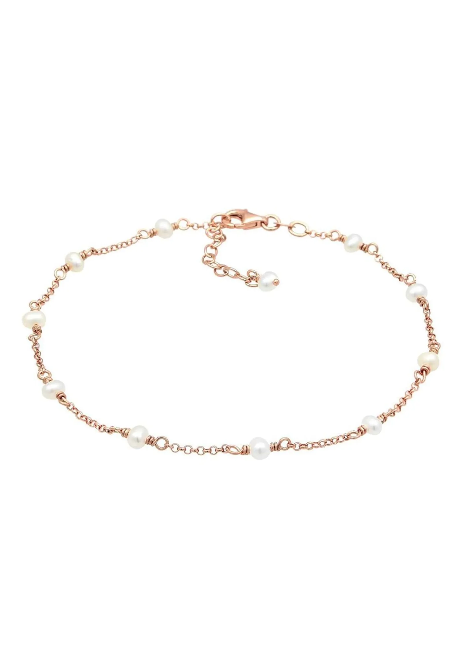 Elli Dames Enkelbandje Elegant Met Zoetwaterparels In 925 Sterling Zilver
