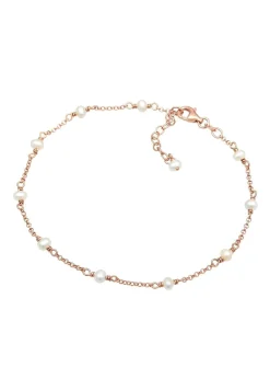 Elli Dames Enkelbandje Elegant Met Zoetwaterparels In 925 Sterling Zilver