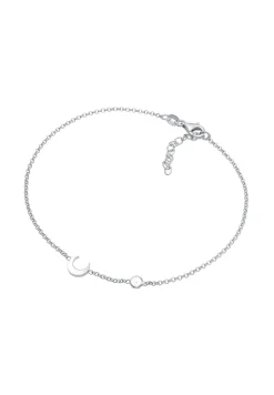 Elli Dames Enkelbandje Halve Maan Astro Met Maansteen In 925 Sterling Zilver