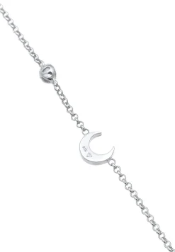 Elli Dames Enkelbandje Halve Maan Astro Met Maansteen In 925 Sterling Zilver