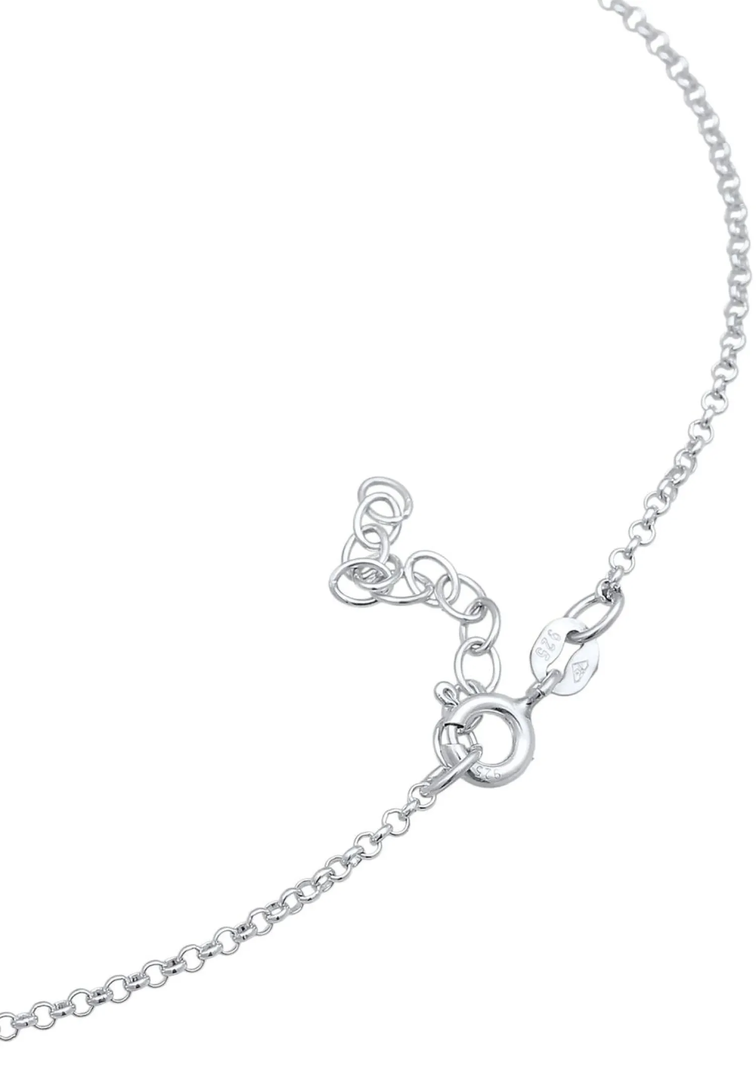 Elli Dames Enkelbandje Hanger Bloem Eenvoudig Met Kristallen In 925 Sterling Zilver