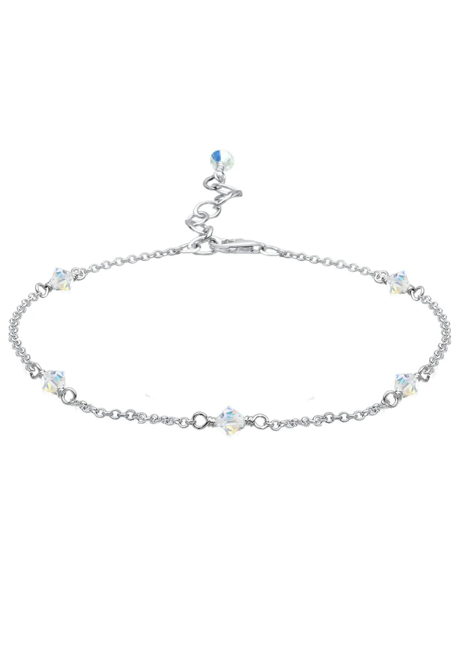Elli Dames Enkelbandje Klassiek Met Kristallen In 925 Sterling Zilver