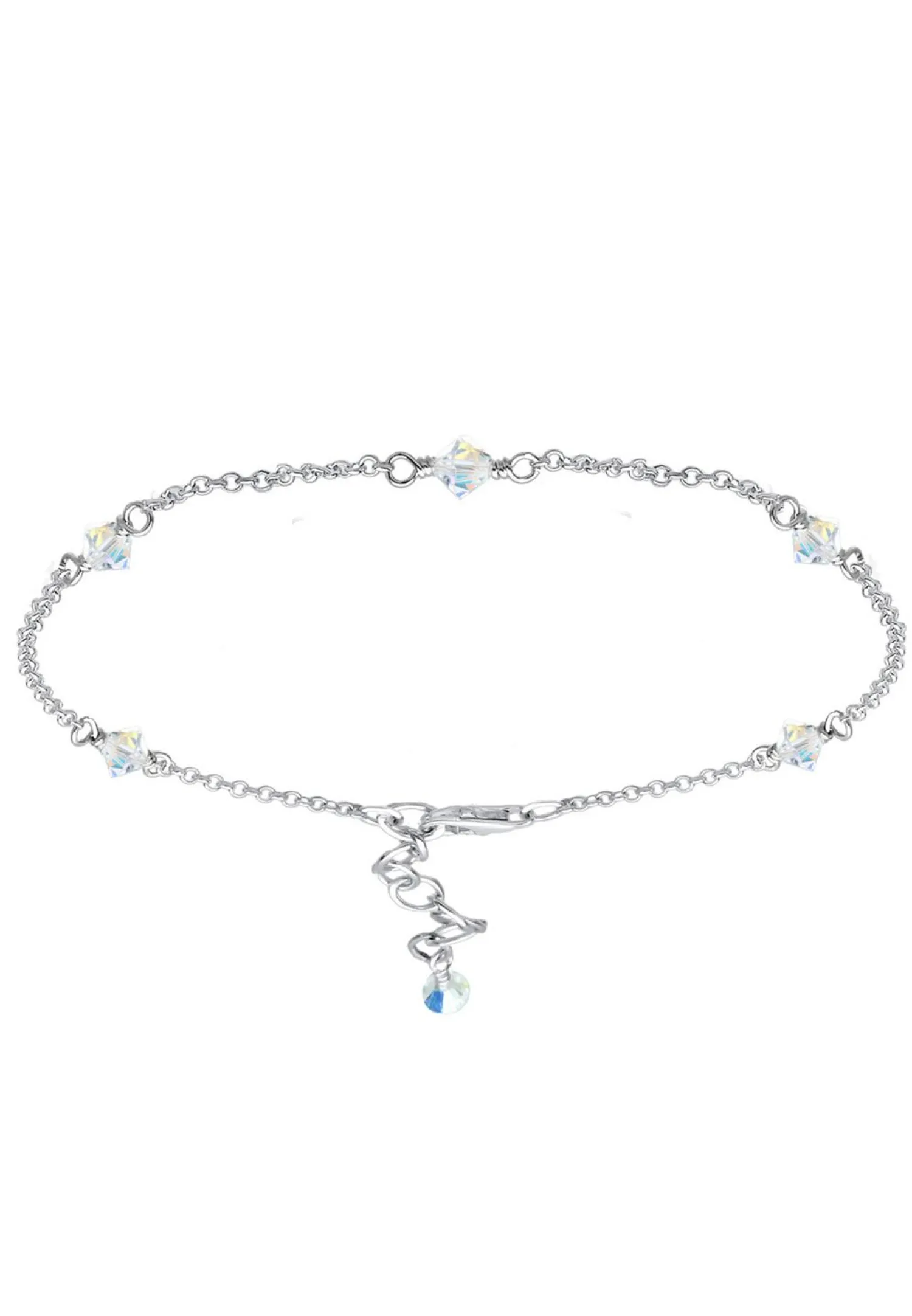 Elli Dames Enkelbandje Klassiek Met Kristallen In 925 Sterling Zilver