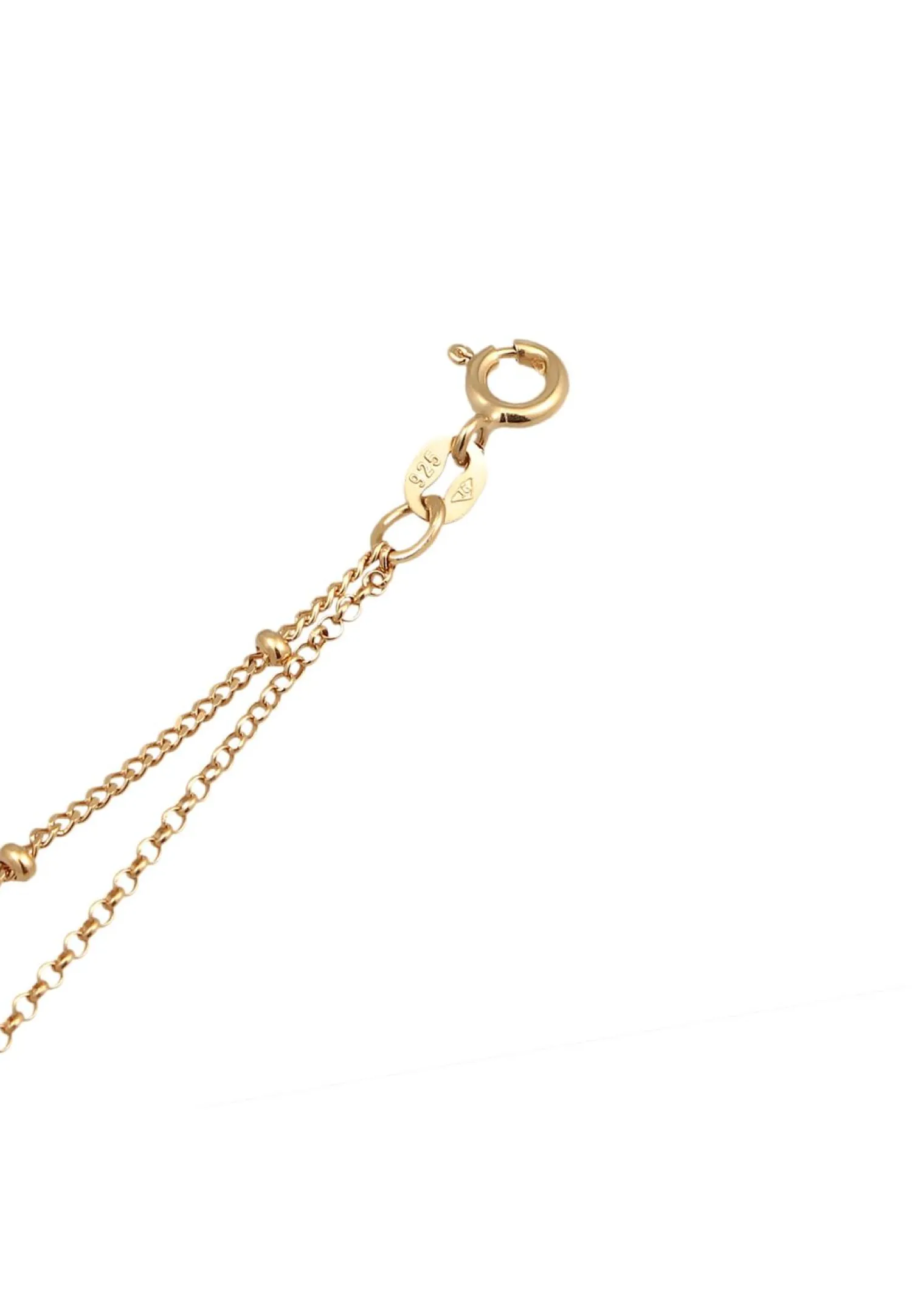 Elli Dames Enkelbandje Laagje Kralen Met Schelpkern Parel In 925 Sterling Zilver Verguld