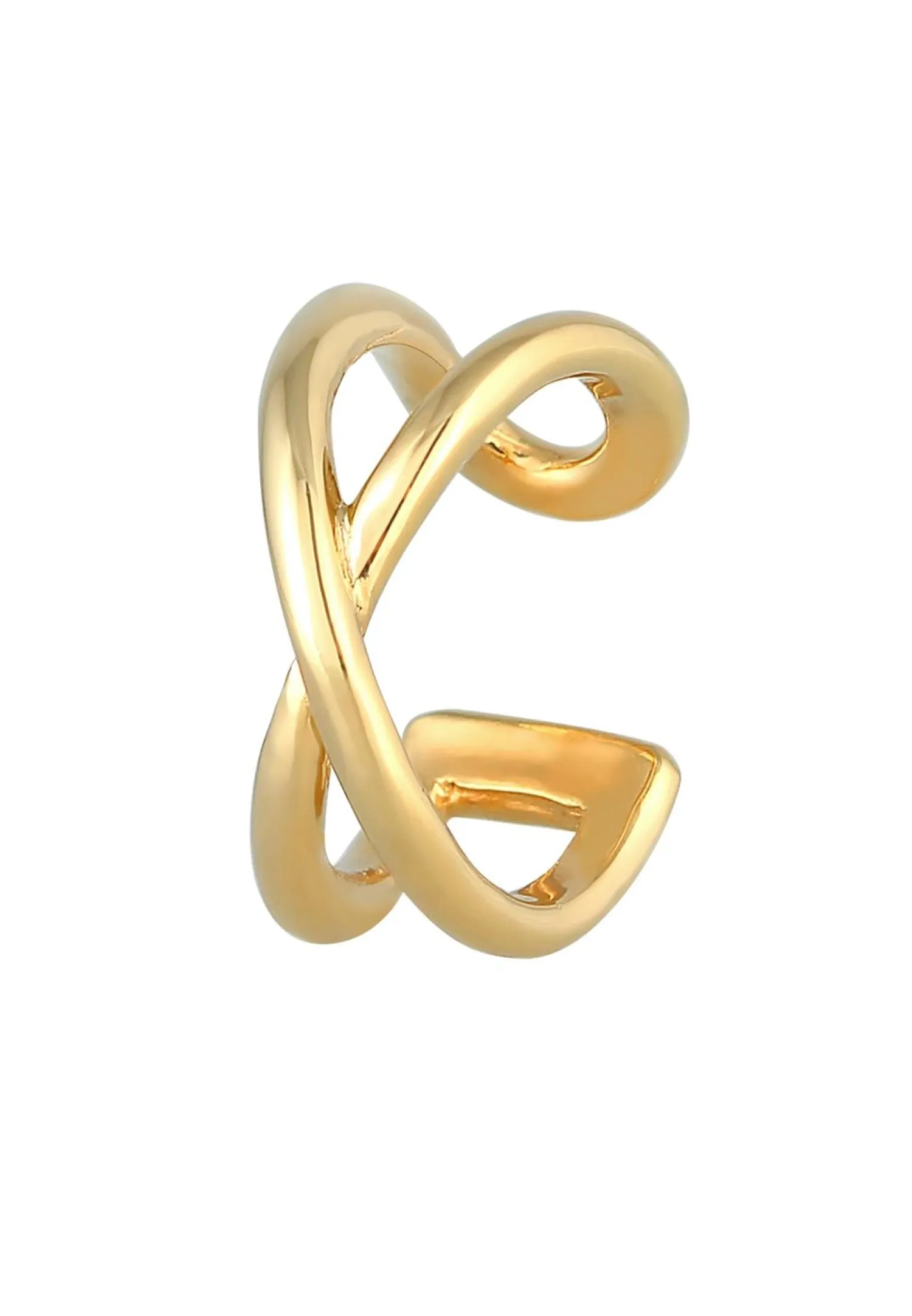Elli Dames Enkelvoudige Oorklem Cross Trend Blogger In 925 Sterling Zilver Verguld
