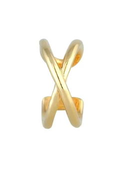 Elli Dames Enkelvoudige Oorklem Cross Trend Blogger In 925 Sterling Zilver Verguld
