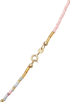 Elli Dames Glaskralen Met Gekweekte Zoetwaterparels In 925 Sterling Zilver Verguld