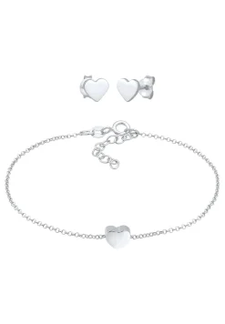 Elli Dames Hart Hanger Stud Oorbellen Basis In 925 Sterling Zilver