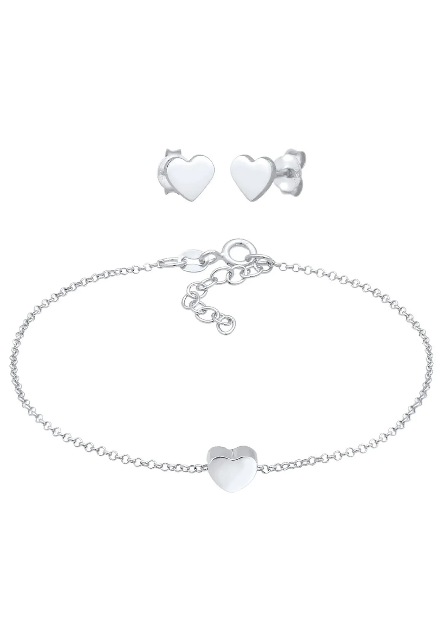 Elli Dames Hart Hanger Stud Oorbellen Basis In 925 Sterling Zilver