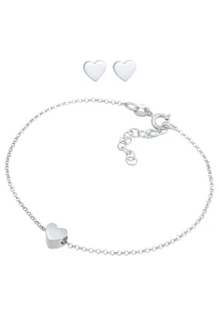 Elli Dames Hart Hanger Stud Oorbellen Basis In 925 Sterling Zilver
