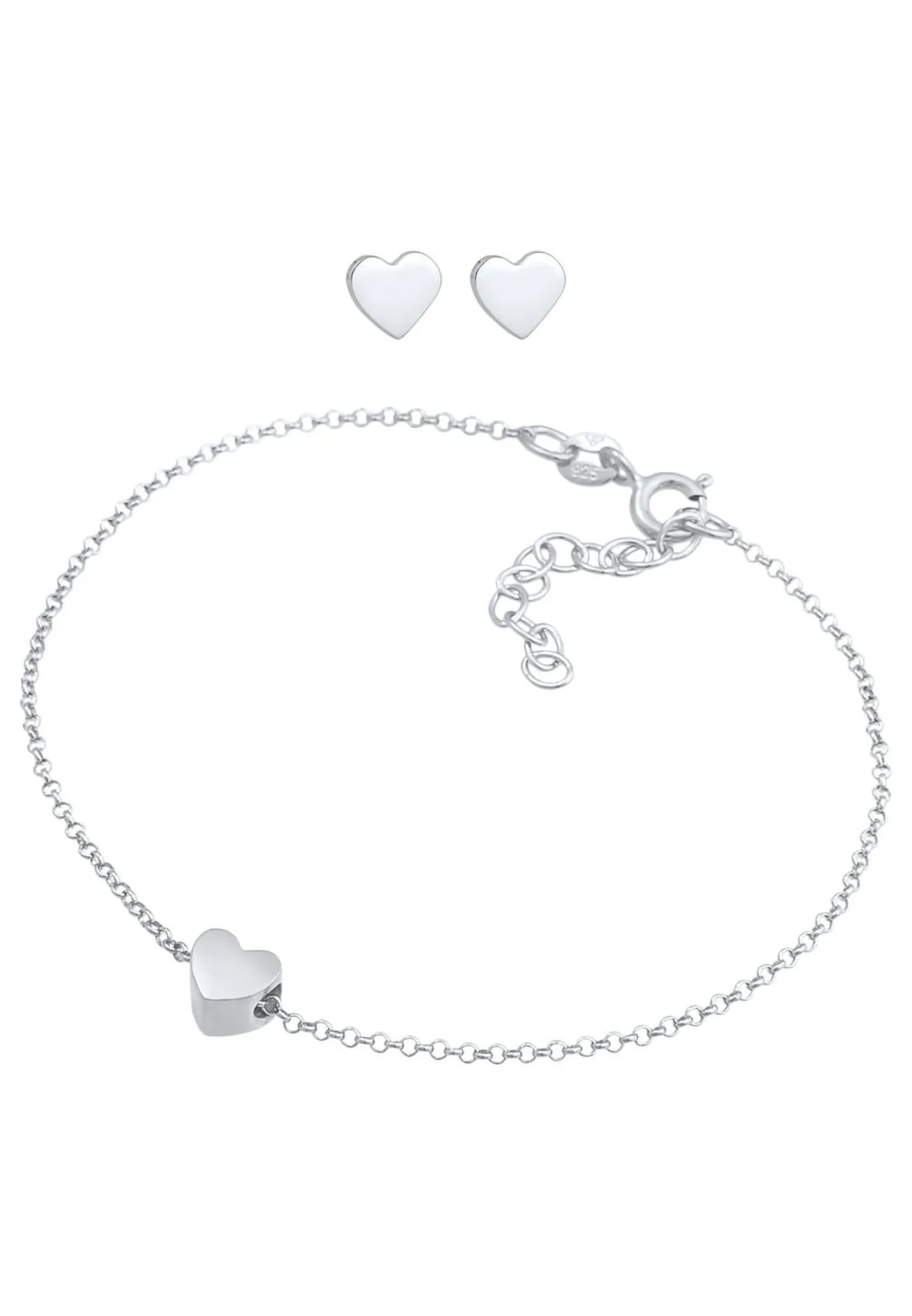 Elli Dames Hart Hanger Stud Oorbellen Basis In 925 Sterling Zilver
