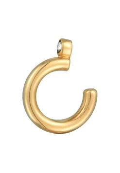 Elli Dames Oorklem Eenzaam Basis Met Kristal In 925 Sterling Zilver Verguld