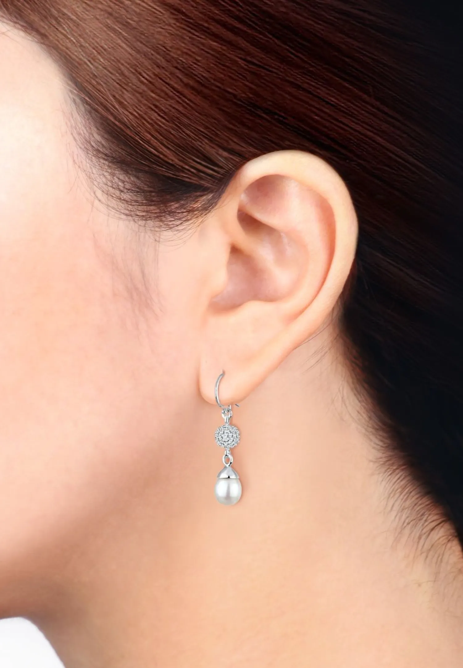 Elli Dames Parel Met Kristallen In 925 Sterling Zilver