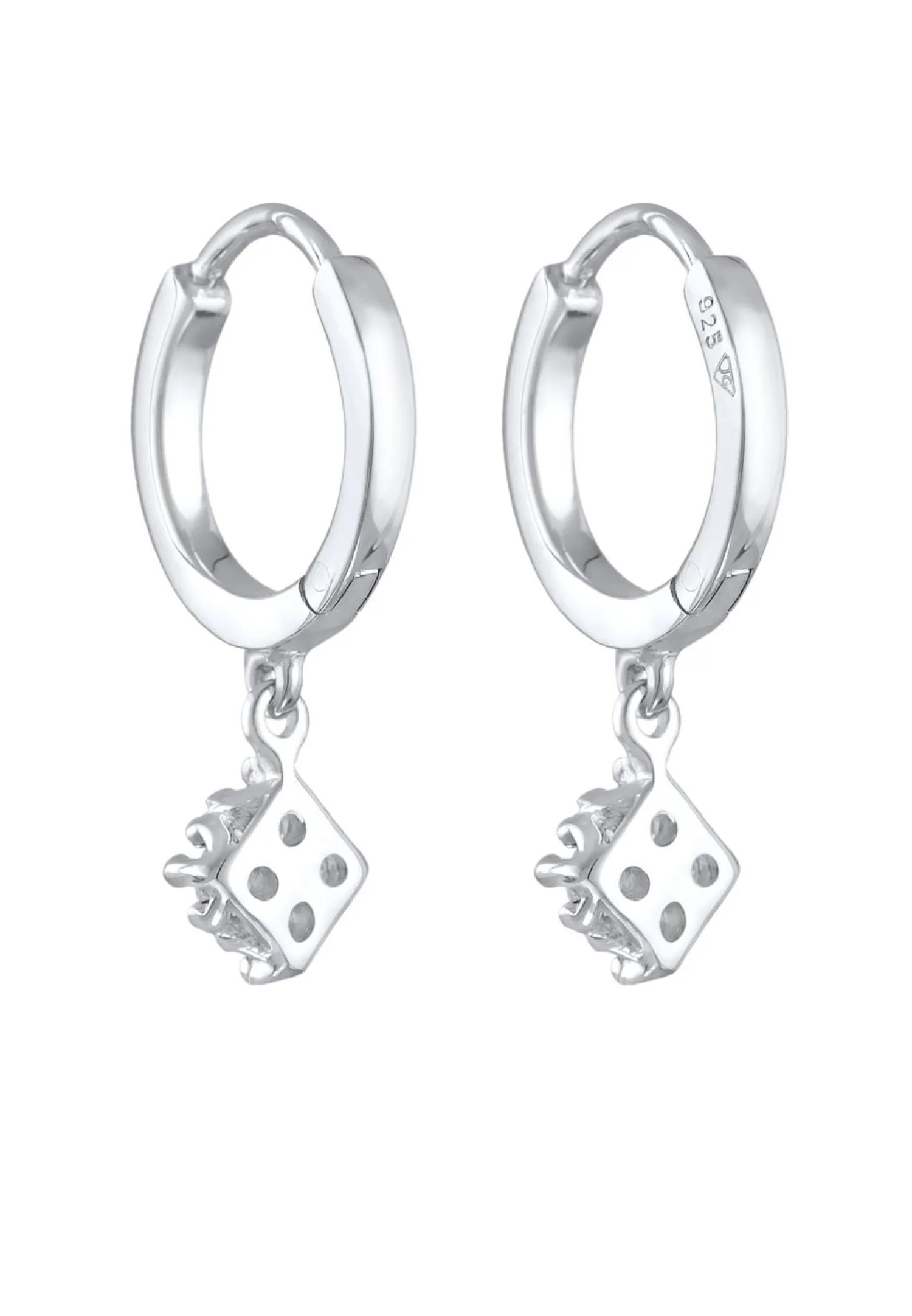 Elli DIAMONDS Dames Creools Hanger Fonkelend Met Diamant (0,056 Ct.) In 925 Sterling Zilver