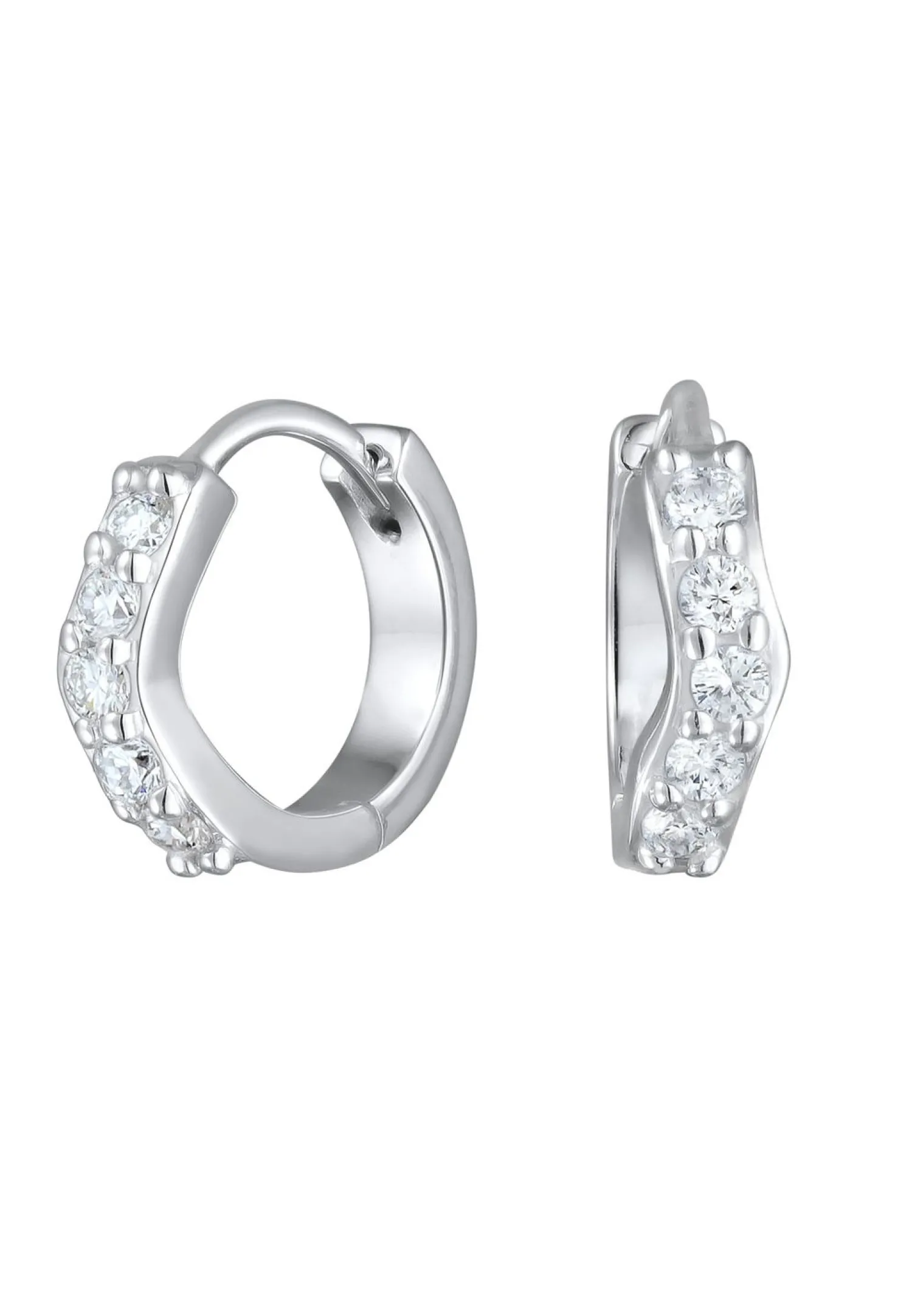 Elli DIAMONDS Dames Creools Basis Met Lab-Gekweekte Diamanten (0,07 Ct) In 925 Sterling Zilver