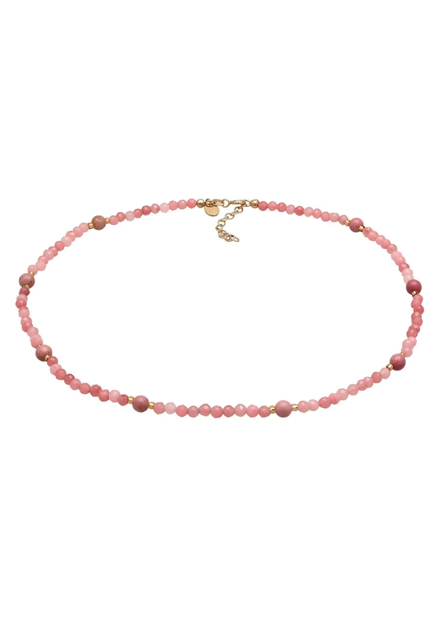 Elli PREMIUM Dames Choker Glaskralen Met Agaat In 925 Sterling Zilver Verguld