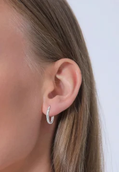 Elli PREMIUM Dames Creools Gedraaid Hoepels In 375 Witgoud