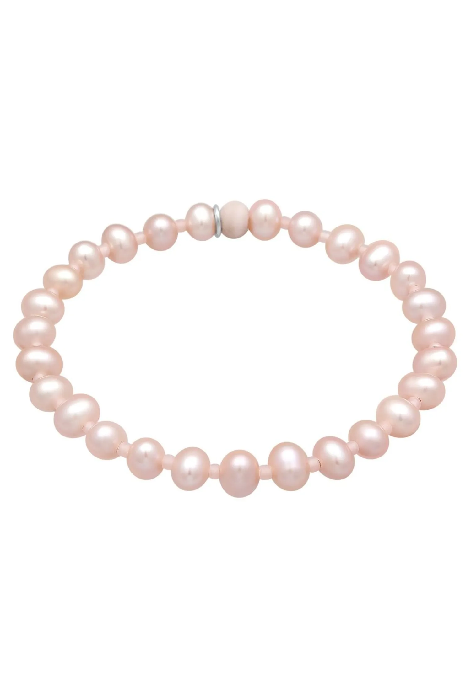 Elli PREMIUM Dames Kralen Roos Met Gekweekte Zoetwaterparels In 925 Sterling Zilver