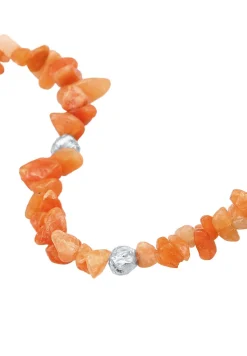 Elli PREMIUM Enkelbandje Dames Splinter Natuur Met Aventurijn Stenen In 925 Sterling Zilver