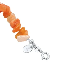 Elli PREMIUM Enkelbandje Dames Splinter Natuur Met Aventurijn Stenen In 925 Sterling Zilver