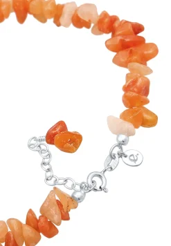 Elli PREMIUM Enkelbandje Dames Splinter Natuur Met Aventurijn Stenen In 925 Sterling Zilver