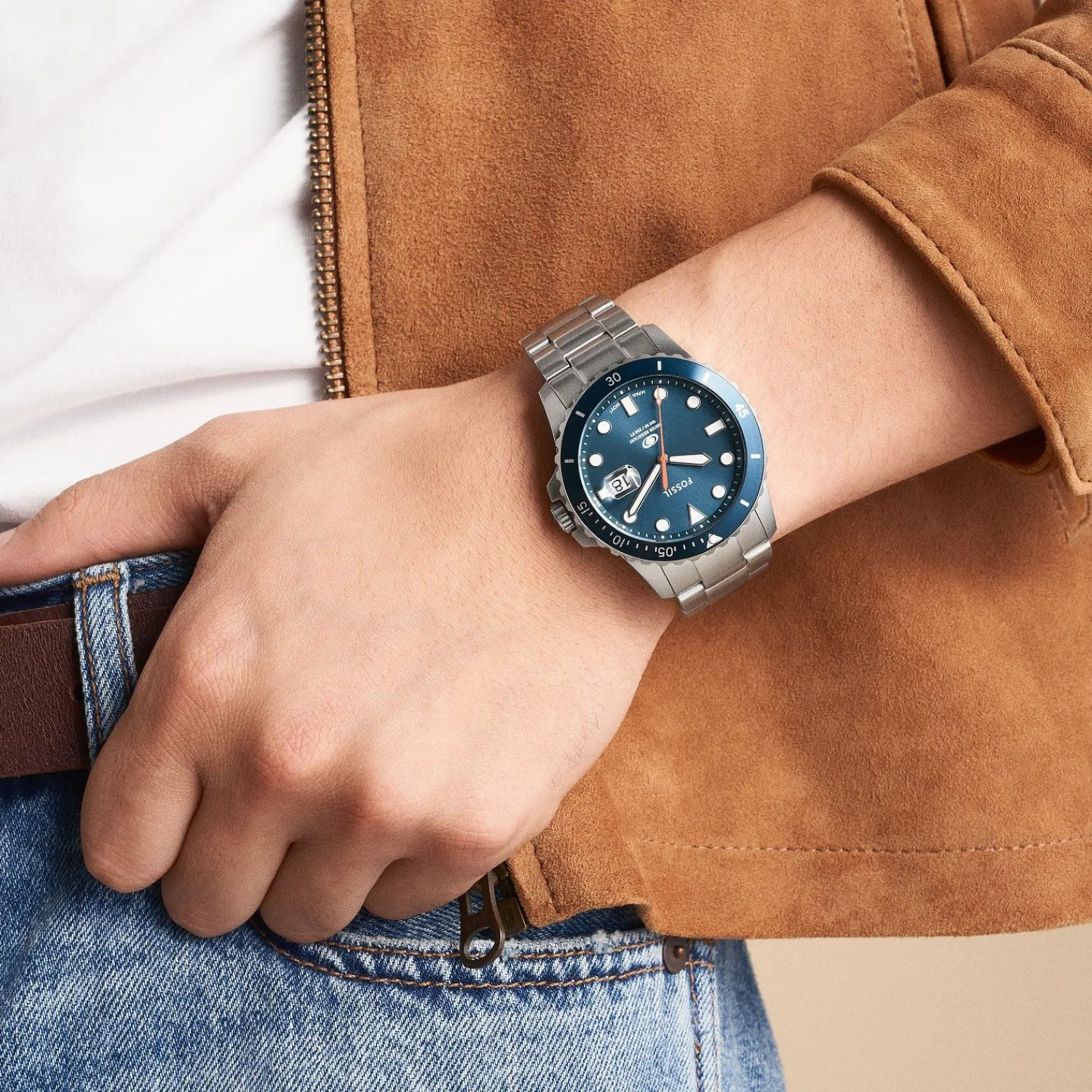 Fossil Herenhorloge Edelstaal