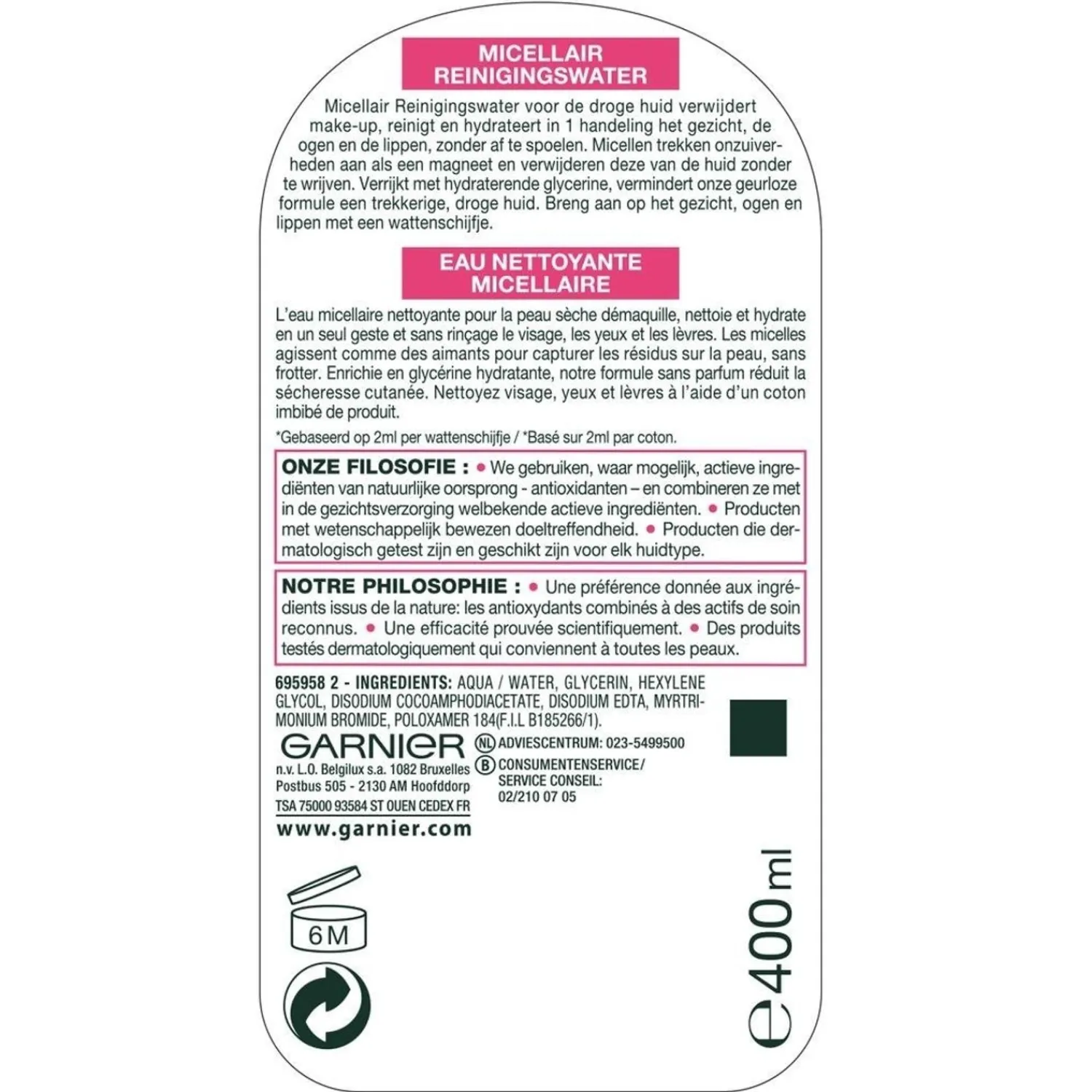 Garnier Skin Active Skinactive Micellair Reinigingswater Voor De Gevoelige Huid