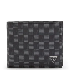 Guess Jet Set Heren Billfold Portemonnee Leer - Zwart