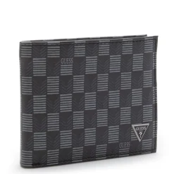 Guess Jet Set Heren Billfold Portemonnee Leer - Zwart