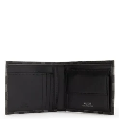 Guess Jet Set Heren Billfold Portemonnee Leer - Zwart