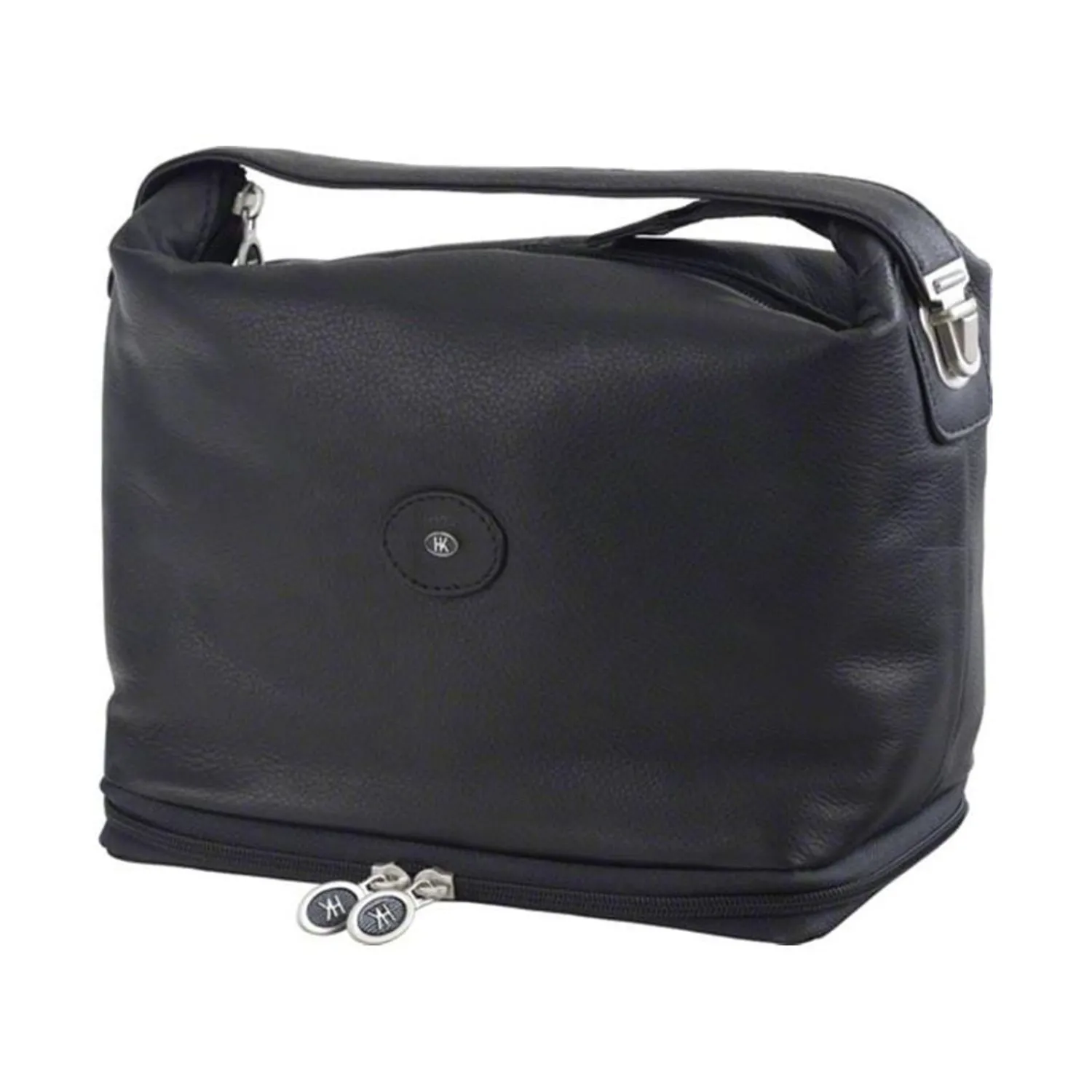 Hans Kniebes Toilettas Met Manicure-Etui (6-Delig), Amalfi-Rundleer, 250 X 138 X 205 Mm