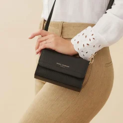 Isabel Bernard Cadeau D'Isabel Dames Crossbody Tas Leer - Zwart