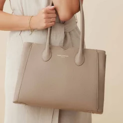 Isabel Bernard Honore Dames Handtas Leer - Taupe