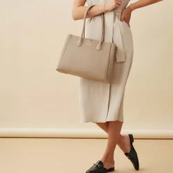 Isabel Bernard Honore Dames Handtas Leer - Taupe