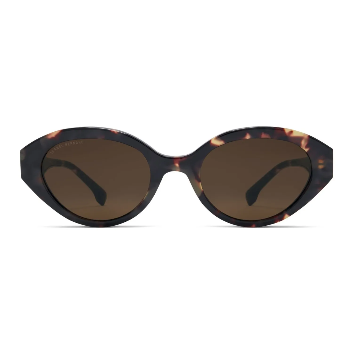 Vrouwen Isabel Bernard La Villette Rosaire Bruin Tortoise Ovale Zonnebril - Bruin/Havana/Tortoise