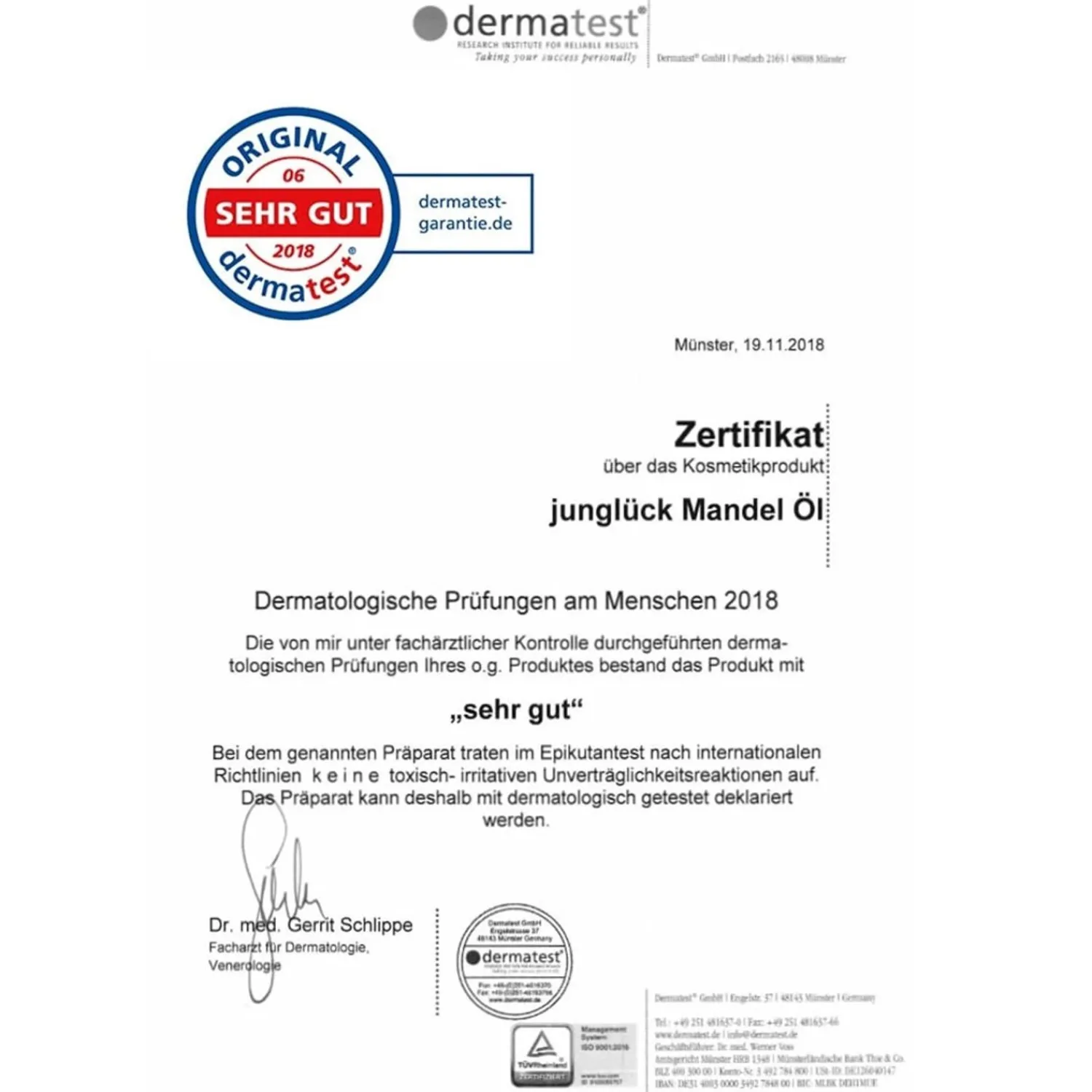 Junglück Jungluck Amandelolie