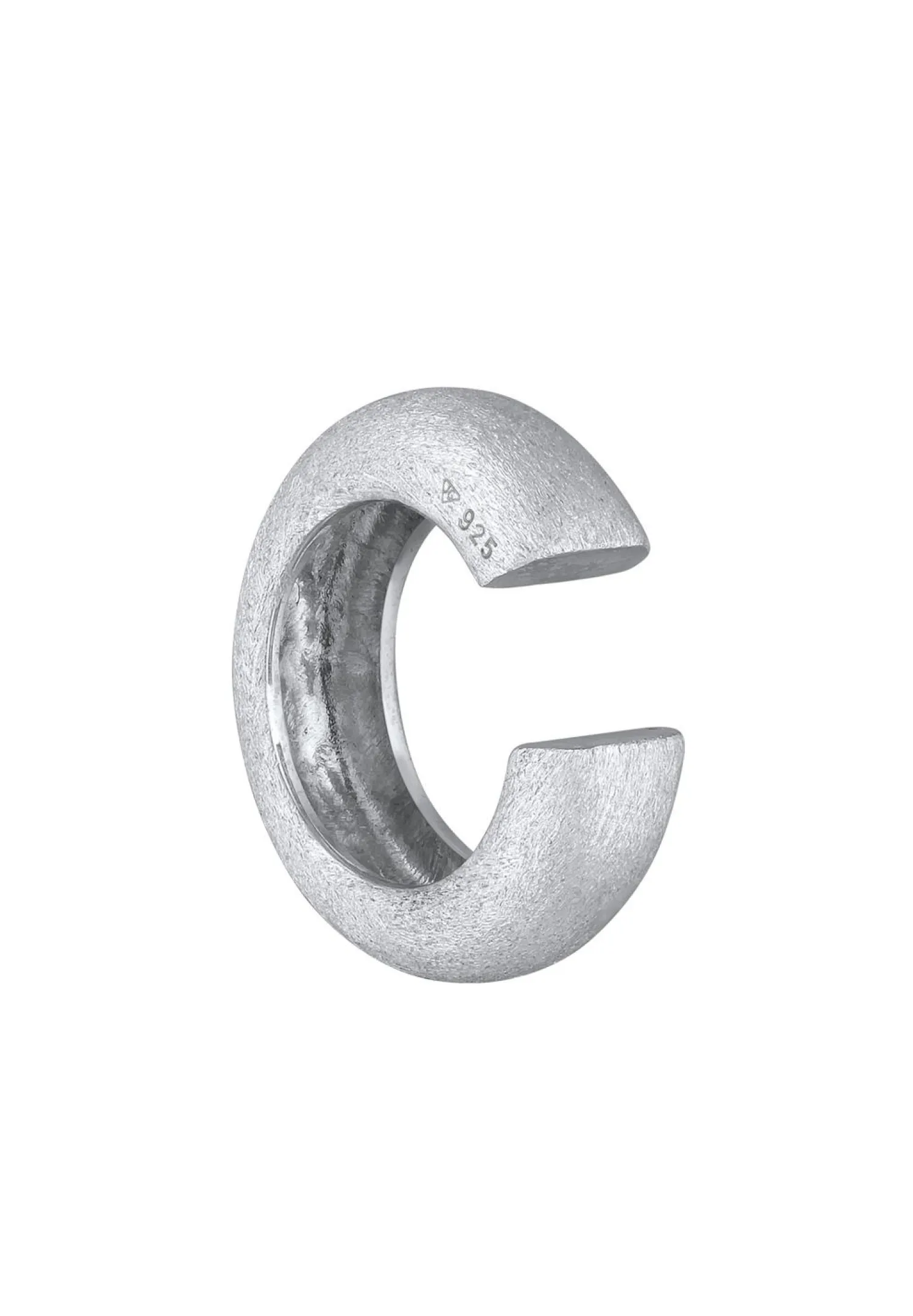 KUZZOI Heren Oorklem Basis Geborsteld In 925 Sterling Zilver