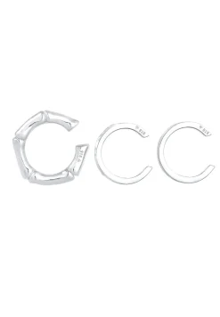 KUZZOI Heren Oorklem Set Van 3 Geo Organiek In 925 Sterling Zilver