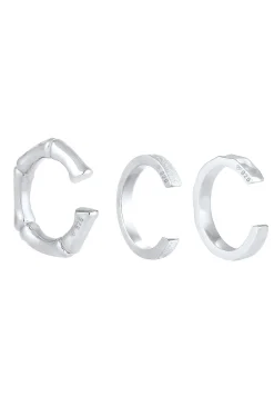 KUZZOI Heren Oorklem Set Van 3 Geo Organiek In 925 Sterling Zilver