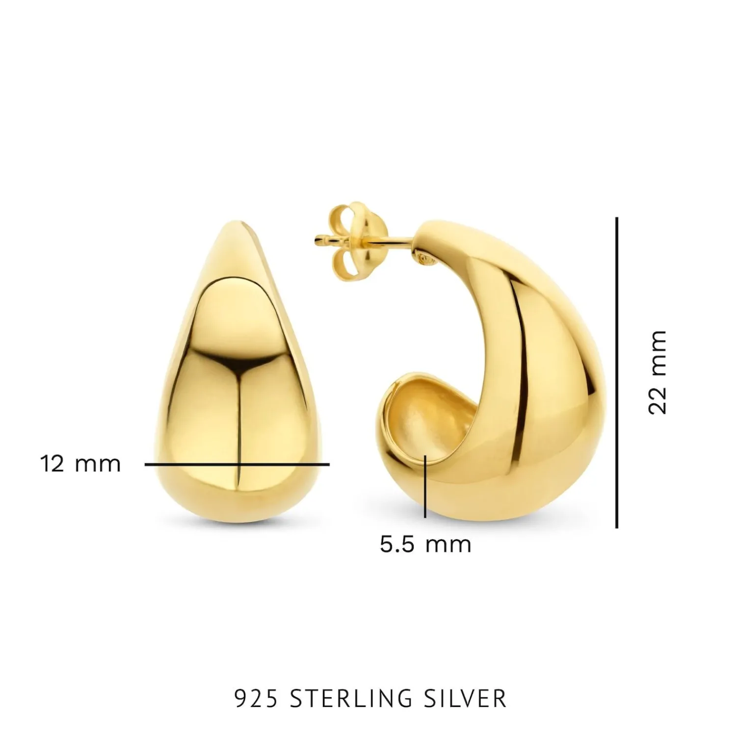 Parte Di Me Bibbiena Poppi Dames Oorringen/Oorbellen Gouden Plating/Zilver - Goud