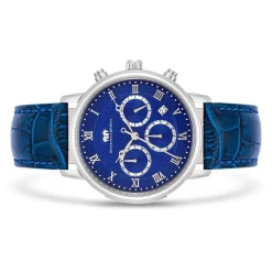 Rhodenwald & Söhne Rhodenwald & Sohne Chronograaf Moonlight In Zilver Echt Leer In Blauw