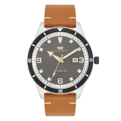 Rhodenwald & Söhne Rhodenwald & Sohne Quartz Horloge Vintage Ii Van Echt Leer In Bruin