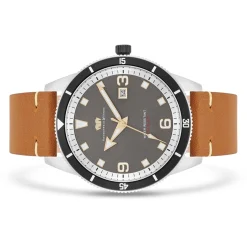 Rhodenwald & Söhne Rhodenwald & Sohne Quartz Horloge Vintage Ii Van Echt Leer In Bruin